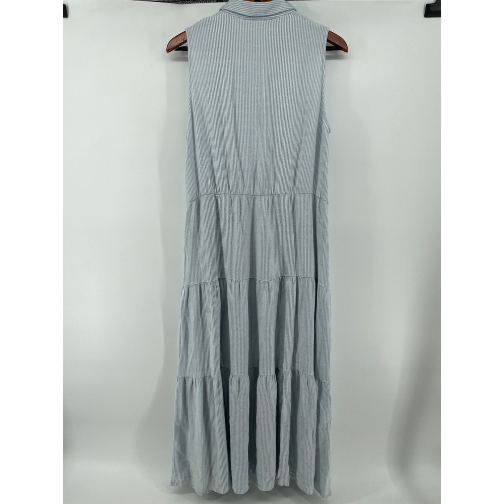 Tiered Maxi Dress Womens Small Blue White Coastal Cowgirl Western Boho Nautical - Picture 5 of 8